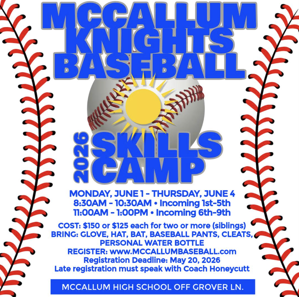 Baseball camp flyer