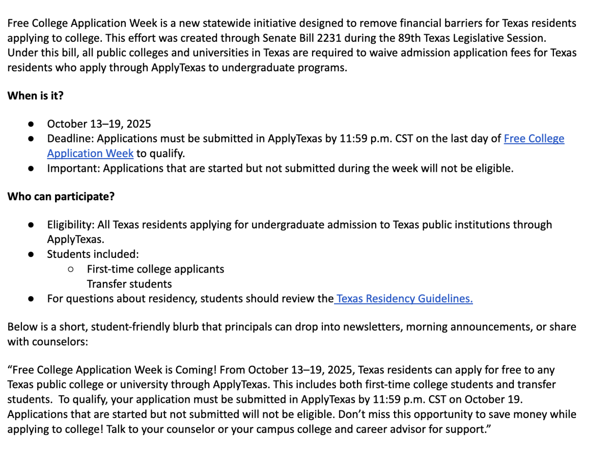 Free College Application Week Information