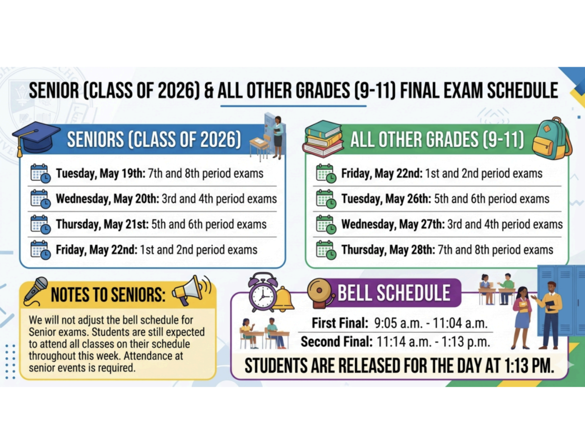 Final exam schedule flyer